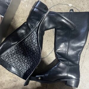 Black Leather tall knee high boots by Aquatalia 10 women